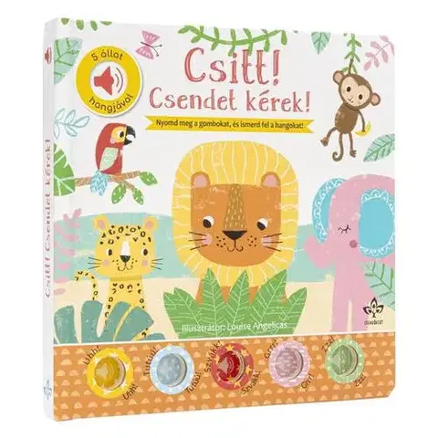 Leporelá, krabičky, puzzle knihy Csitt! Csendet kérek! 5 állat hangjával - Nick Ackland,Katalin Bogos