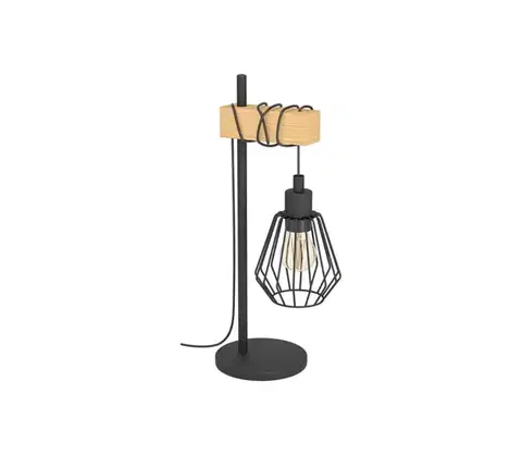 Lampy Eglo 780173 - Stolná lampa TABODI 1xE27/40W/230V hnedá/čierna 780173