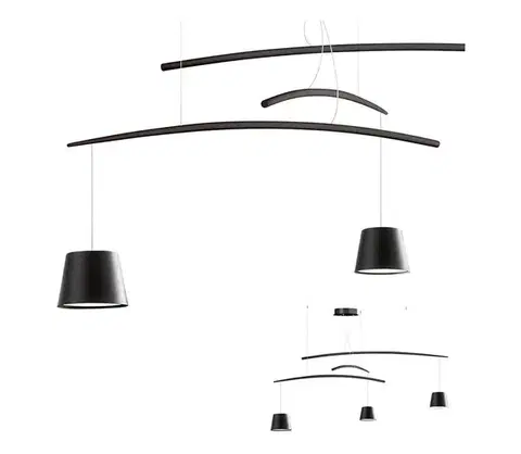 Svietidlá Redo 01-1525 - LED Luster na lanku LOLLI 3xLED/6W/230V čierna 01-1525