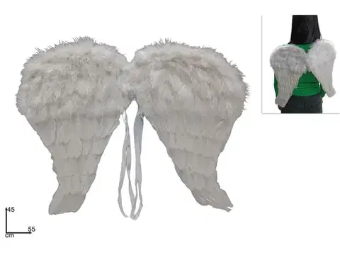 Vianočné dekorácie MAKRO - Krídla 55x45cm biele