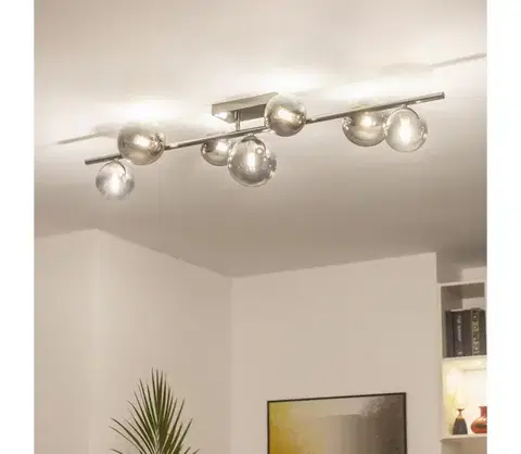 Svietidlá BRILAGI - LED prisadený luster MILLA 7xG9/3W/230V čierny chróm/dymové sklo 7010-7CS