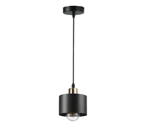 Svietidlá  Luster na lanku 1xE27/35W/230V pr. 12 cm čierna/zlatá 5903271845170