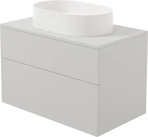 Kúpeľňový nábytok DEANTE - Prizma cashmere kúpeľňová skrinka, s granitovým umývadlom - 55x35 cm; SDKB8SAU6S