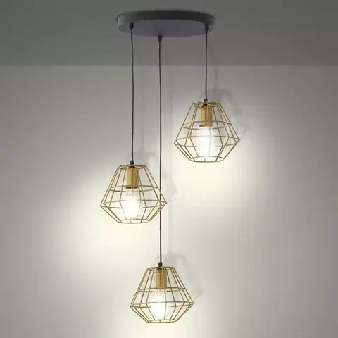 Lampy nad stôl do jedálne Luster Diamond 3217 Gold Pl3