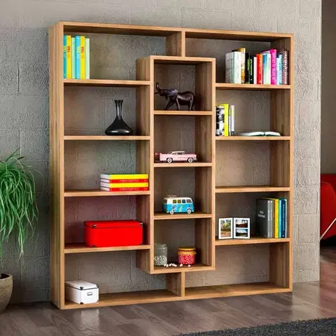 Regály SAMPLE designová knižnica, orech