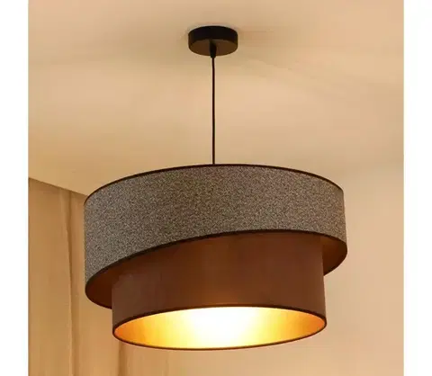 Svietidlá BRILAGI - Luster na lanku VEGAS SHINE 1xE27/15W/230V pr. 50 cm šedá/hnedá 608275