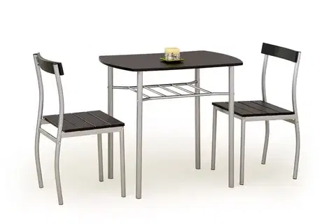 Jedálenské zostavy HALMAR Lance 1+2 jedálenský set wenge / oceľ