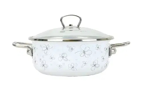 Hrnce BELIS - Randlík s pokrievkou 1,25L, 16cm biely PREMIUM