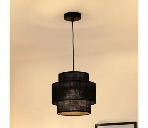 Svietidlá BRILAGI - Luster na lanku SPACE YUTE 1xE27/15W/230V pr. 25 cm čierna 609197