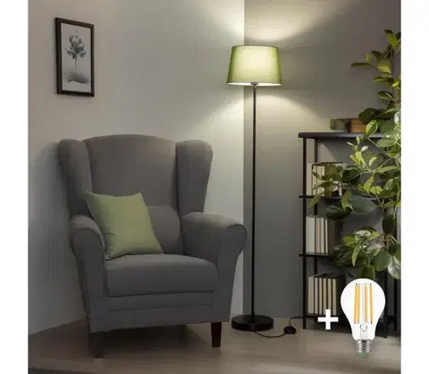 Lampy BRILAGI - LED Stojacia lampa CERIA 1xE27/40W/230V pr. 30 cm zelená/čierna SA2187+EG781039