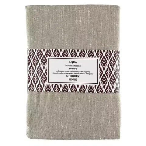 Záclony do obývačky Záclona na páske  AQUA polyester béžová 400x90 Merkury Home