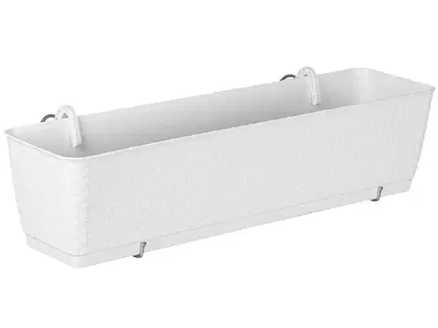 Kvetináče a truhlíky NABBI DRL500PW plastový balkónový kvetináč 49,2 cm biela