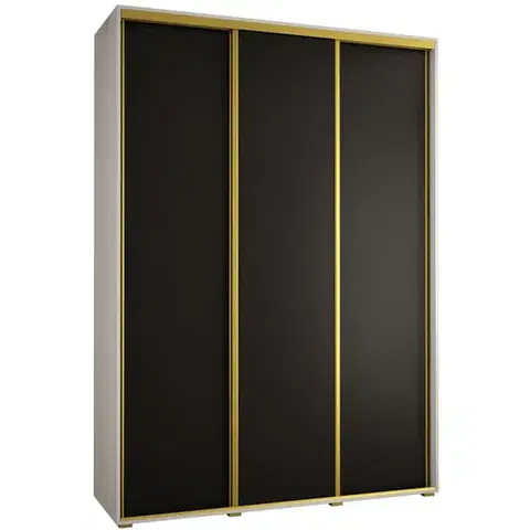 Šatníkové skrine Skriňa 45 Canaris 1 200 biela/čierna/gold