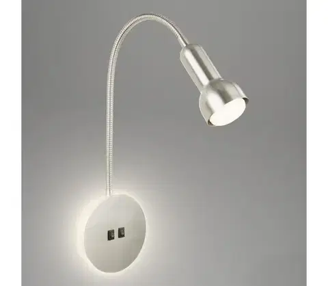 Svietidlá Briloner 2178012 - LED Nástenná flexibilná lampa 1xE14/10W/230V + LED/3W chróm 2178012