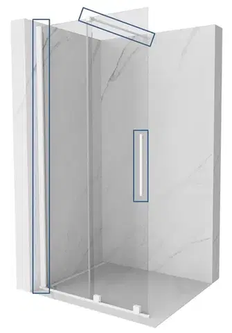 Sprchovacie kúty MEXEN - VELAR montážna sada pre inštaláciu na stenu/dvere biela 871-00-20