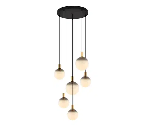 Svietidlá Zuma Line 003064-034740- Závesný luster na lanku NUA 6xE27/25W/230V pr. 75 cm zlatý/čierny 003064-034740
