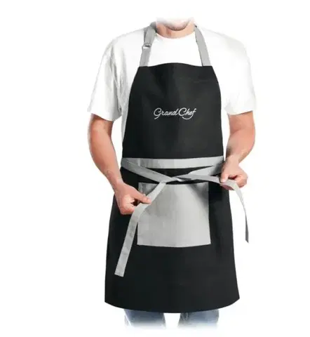 Kuchynské náčinia Kinekus Kuchynská zástera GrandCHEF, čierna