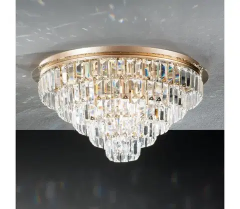Svietidlá Ondaluce - Krištáľové stropné svietidlo CASTLE 12xG9/7W/230V pr. 60 cm zlatá PL.CASTLE/MD-ORO