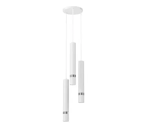 Svietidlá  Luster na lanku JOKER 3xGU10/8W/230V biela/lesklý chróm MLP8915