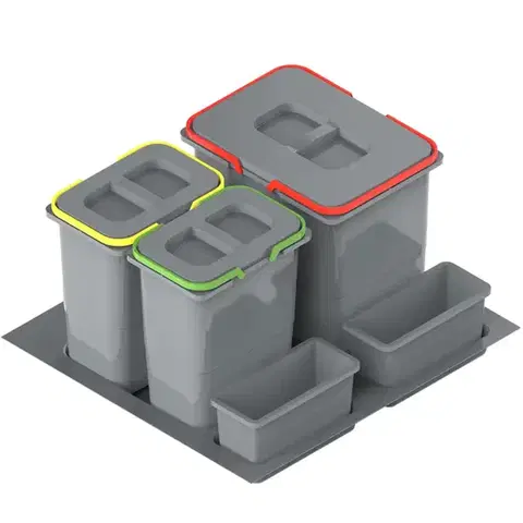 Koše na triedenie odpadkov Nádoba na odpad Praktiko 60 trojdielna (1x20l + 2x9l)