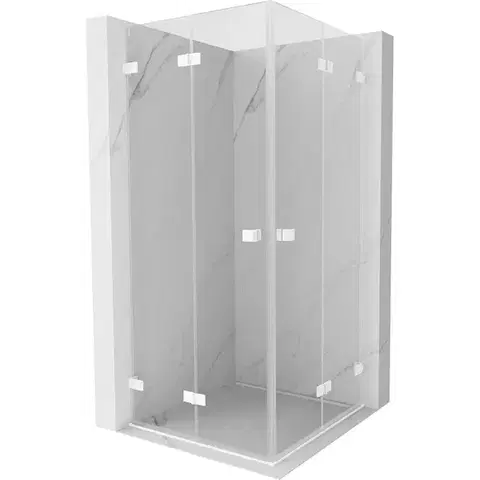 Sprchovacie kúty MEXEN/S - Lunar-F Duo sprchovací kút skladacie dvere 90 x 90, transparent, biela 836-090L-090P-20-00