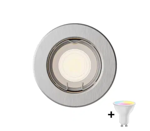 Svietidlá Philips - LED RGBW stmievateľné podhľadové svietidlo PERIDOT 1xGU10/6,5W/230V strieborné P7277+AI2363