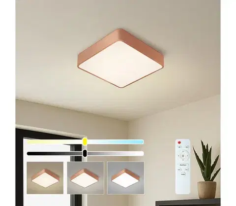 Svietidlá BRILAGI - LED stmievateľné stropné svietidlo POOL SQUARE LED/36W/230V 40x40 cm bronzové s diaľkovým ovládaním BRI1024