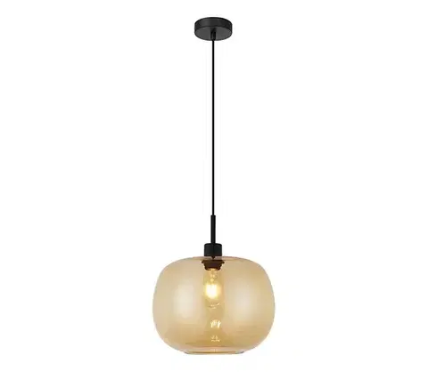 Svietidlá Viokef Lighting Závesný luster ALAN na lanku 1xE27/40W/230V dymovo-béžová/čierna 4302901