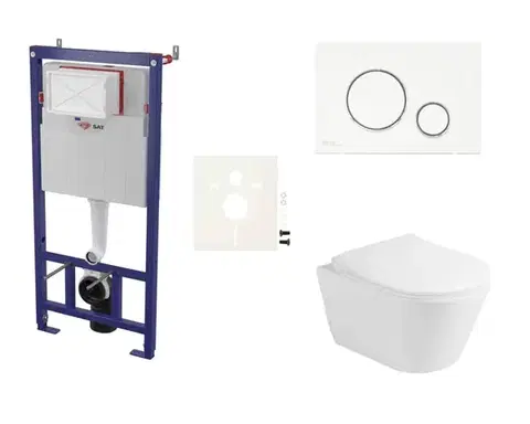 Záchody Cenově zvýhodněný závěsný WC set SAT do lehkých stěn / předstěnová montáž + WC Glacera Ava SIKOSSAVA70K SIKOSSAVA70K