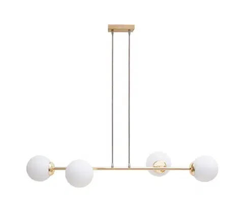 Svietidlá HEXE Luster na lanku FIRA 4xE27/60W/230V zlatá 0779