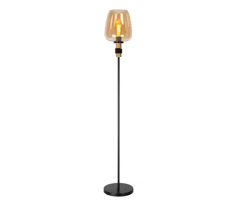 Lampy Lucide 45708/01/62 - Stojacia lampa ILONA 1xE27/40W/230V čierna/béžová 45708/01/62