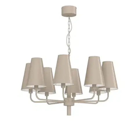 Svietidlá  Luster na reťazi TORTOLA 8xE14/15W/230V béžový 3670