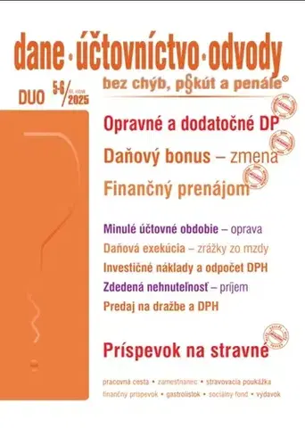Dane, účtovníctvo DUO č. 5-6 / 2025 - Opravné a dodatočné daňové priznanie - Kolektív autorov