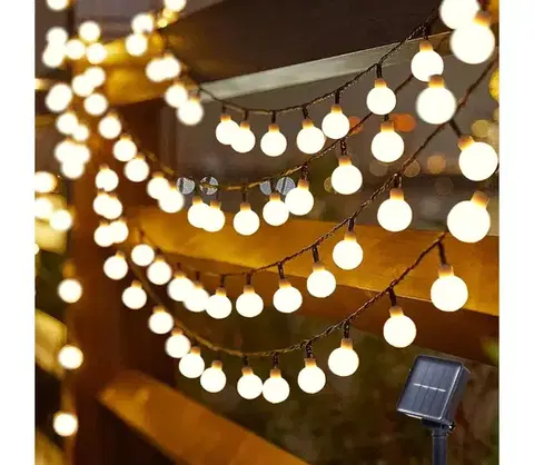 LED osvetlenie BRILAGI - Solárny LED dekoratívny svetelný reťazec BUBBLE 50xLED/8 funkcií, 7 m, IP65, teplá biela BRI115