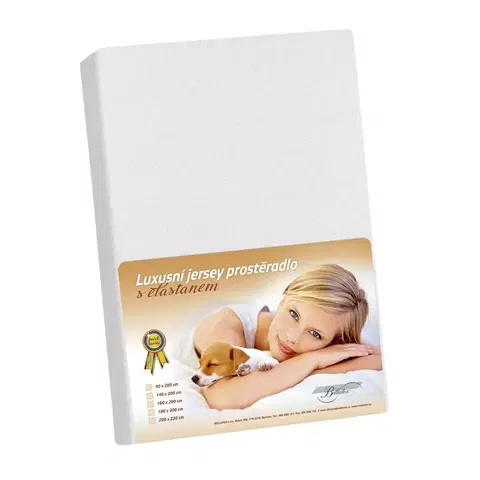 Plachty Bellatex Jersey prestieradlo s elastanom biela, 160 x 200 cm