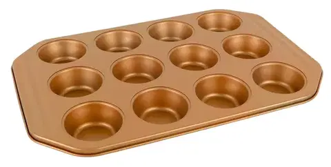 Formy na pečenie MAKRO - Forma na muffiny 12ks GOLD