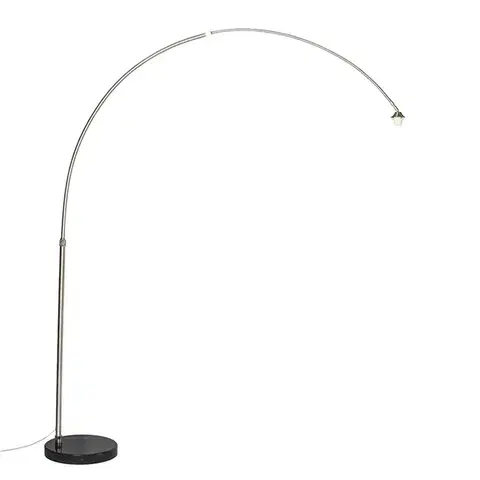 Oblúkové lampy Moderná oblúková lampa oceľ s mramorovým podstavcom - XXL