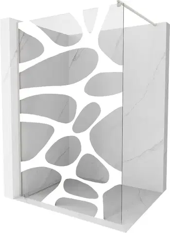 Sprchové dvere MEXEN/S - Kioto Sprchová zástena Walk-in 70 x 200, biely vzor 8 mm, nikel kartáčovaná 800-070-101-97-97
