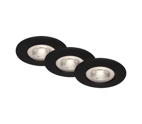 Svietidlá Briloner - SADA 3x LED Kúpeľňové podhľadové svietidlo LED/4,9W/230V IP44 čierna 7046-035