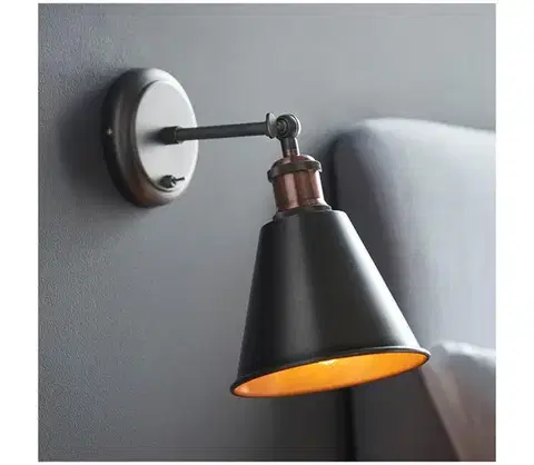 Svietidlá Endon 92866 - Nástenné bodové svietidlo HAL 1xE27/10W/230V matný chróm/medená 92866