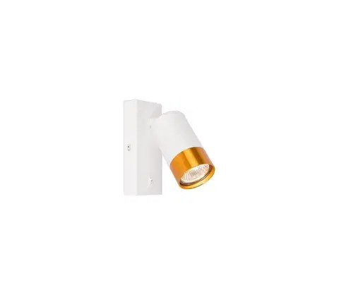 Svietidlá  Nástenné bodové svietidlo 1xGU10/35W/230V biela/zlatá BEDROOM LIGHT WHITE-GOLD