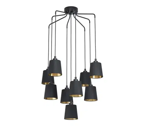 Svietidlá Eglo 39739 - Luster na lanku BERNABETTA 9xE27/40W/230V čierna 39739