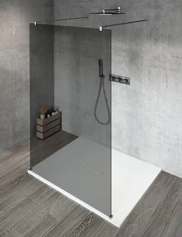 Sprchové dvere GELCO - VARIO CHROME jednodielna sprchová zástena do priestoru, dymove sklo, 1200  GX1312GX2210