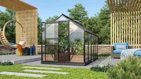 Skleníky Skleník VITAVIA VENUS 6200 číre sklo 3 mm Dekorhome