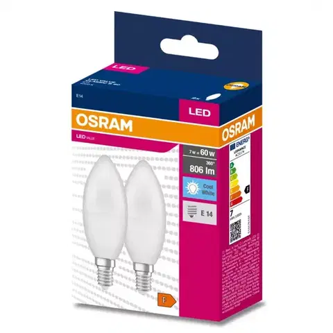 Žiarovky E14 Žiarovka LED Osram E14 B35 7W 4000k 2 ks