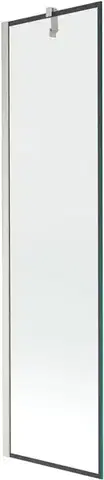 Sprchové dvere MEXEN/S - Next vaňová zástena FIX 50 x 150, čierna vzor, nikel kartáčovaná 895-050-000-00-70-97
