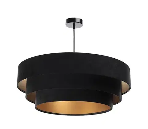 Svietidlá  Luster na lanku TRINITI 1xE27/60W/230V čierna/zlatá 050-009-60