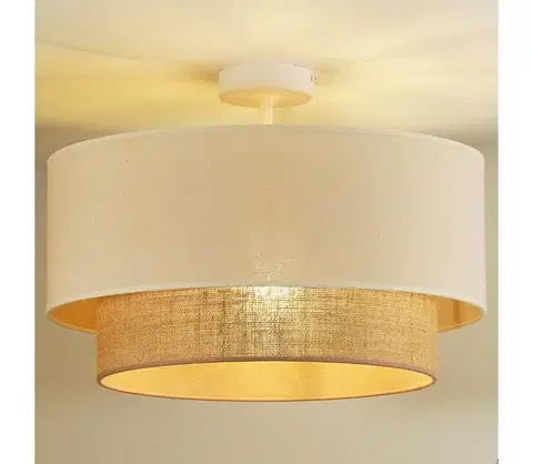 Svietidlá  - Prisadený luster BOHO 1xE27/15W/230V pr. 45 cm krémová/hnedá 601078
