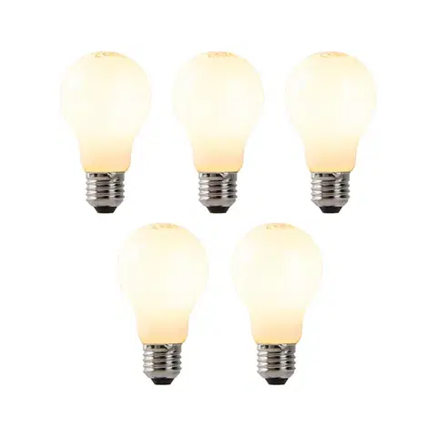 LED osvetlenie Sada 5 stmievateľných LED žiaroviek s opálovým sklom E27 7W 806 lm 2200K