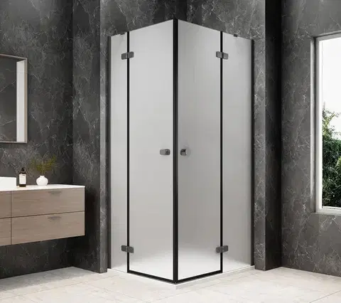 Sprchové dvere POLYSAN - GLOBE GUN METAL obdĺžniková sprchová zástena 1200x900, rohový vstup, matné sklo GB5290MGM